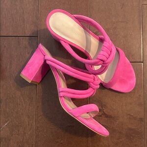 Stuart Weitzman Pink Knotted Heeled Sandals